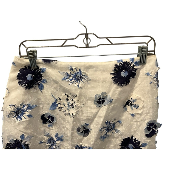 Kelly And Diane NWT Top and Skirt Floral Lace Set Size 10 Blue White Lightweight - Picture 11 of 15